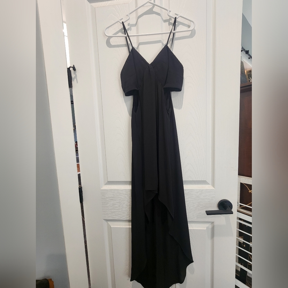 nwt black express hi low dress with cut outs